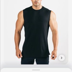 Men’s Black Alphalete Premium Stepped Hem Tank - Small